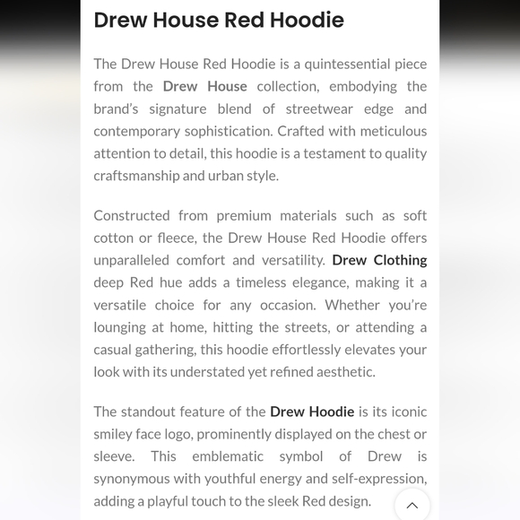 DREW HOUSE RED HOODIE -hooded sweatshirt like new. Hard to‎ find - Picture 6 of 6